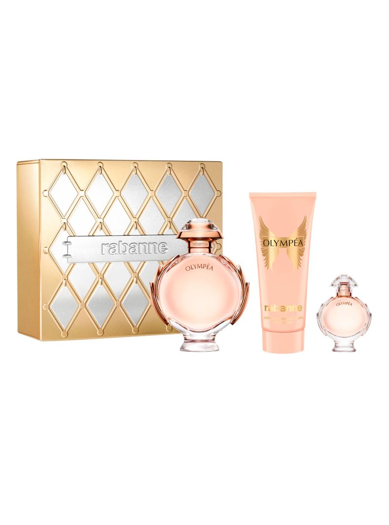 Set Perfume Olympéa Rabanne EDP Mujer 80 ml + Sensual Loción Corporal 100 ml + Eau de Parfum 6 ml-1