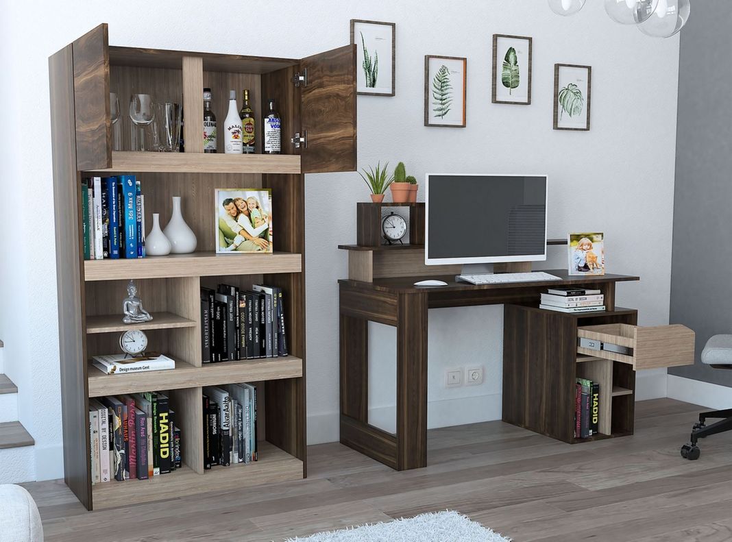 Escritorio Office 9 + Librero TuHome-2