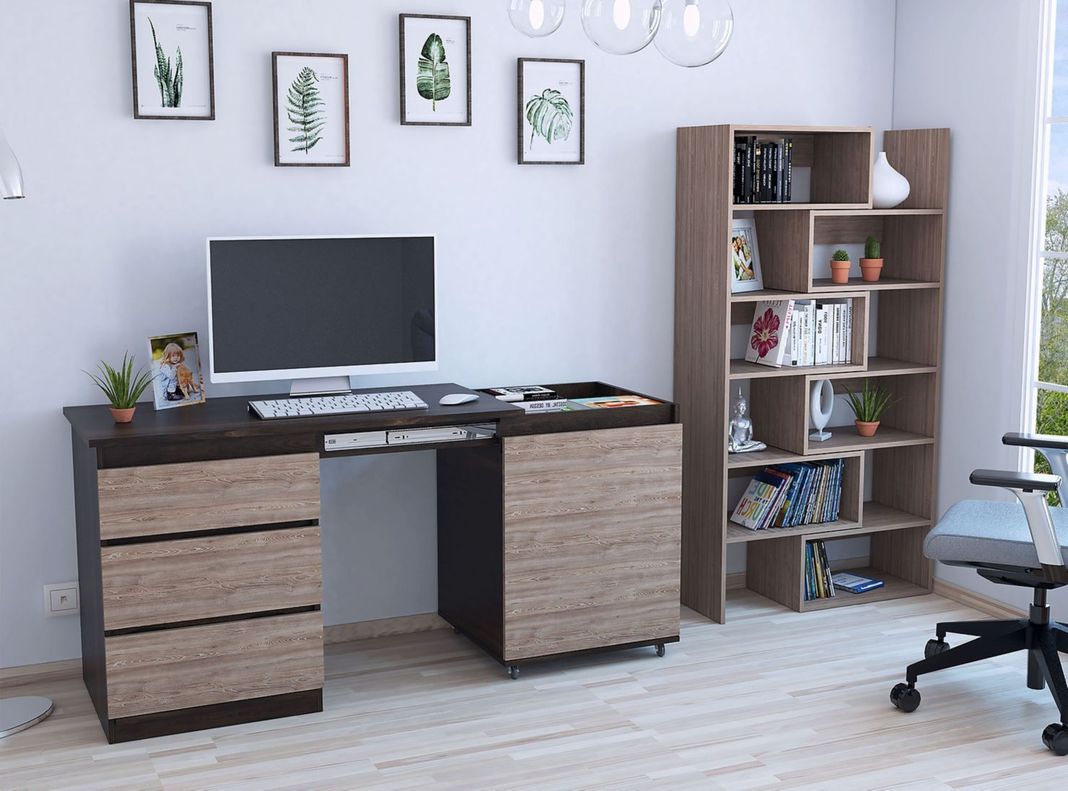 Escritorio Office 10 + Librero TuHome-3