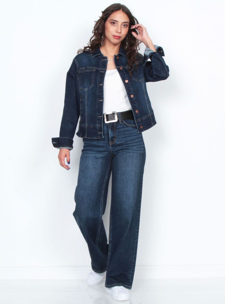 Chaqueta Manga Larga Denim con Bolsillos-3