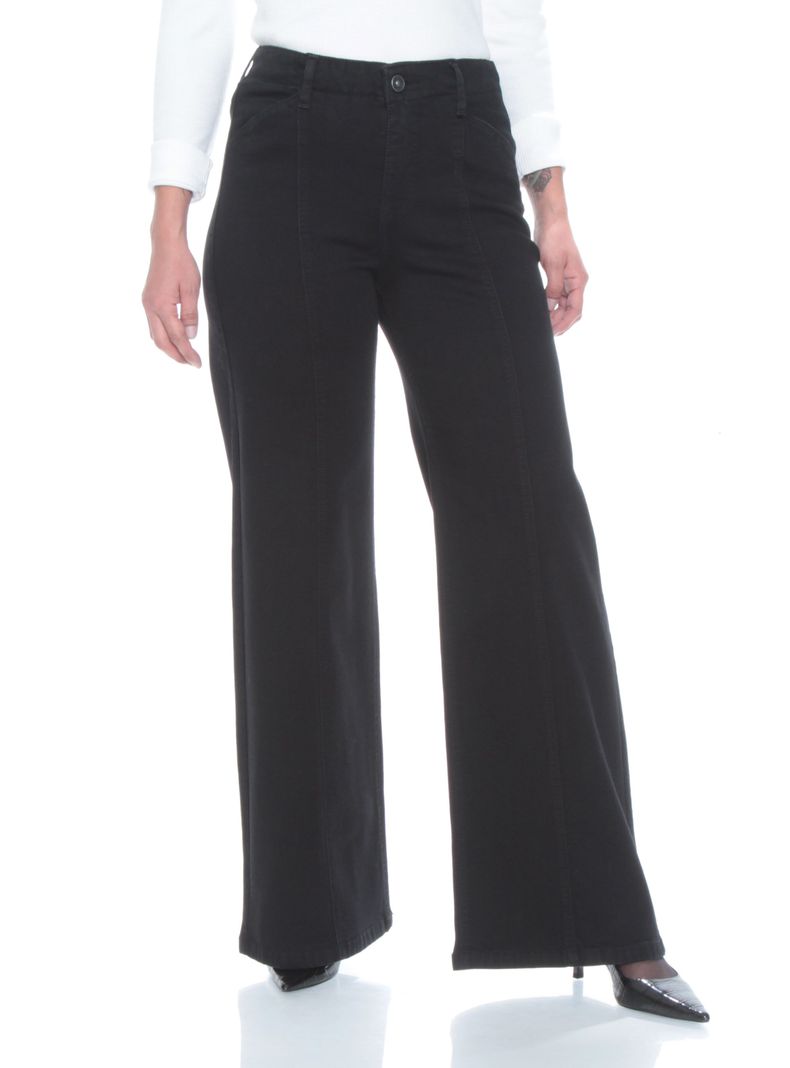 Jeans Wide Leg Tiro Alto Pretina Interna-0