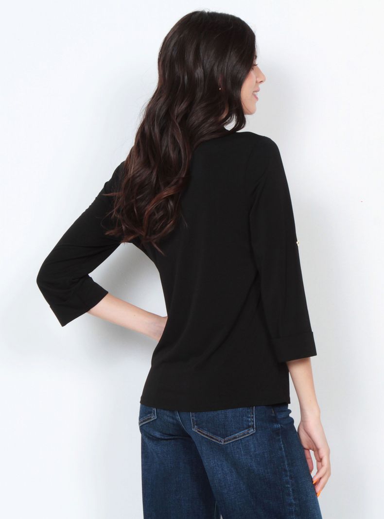 Blusa Manga Larga Soli Abotonada en Delantero-1