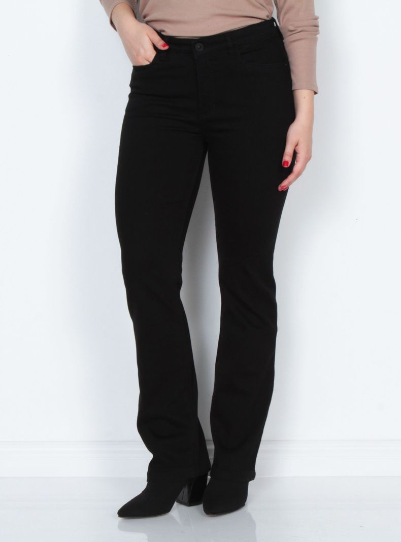 Jeans Recto Tiro Alto Pretina Diseño Regular Fit-0