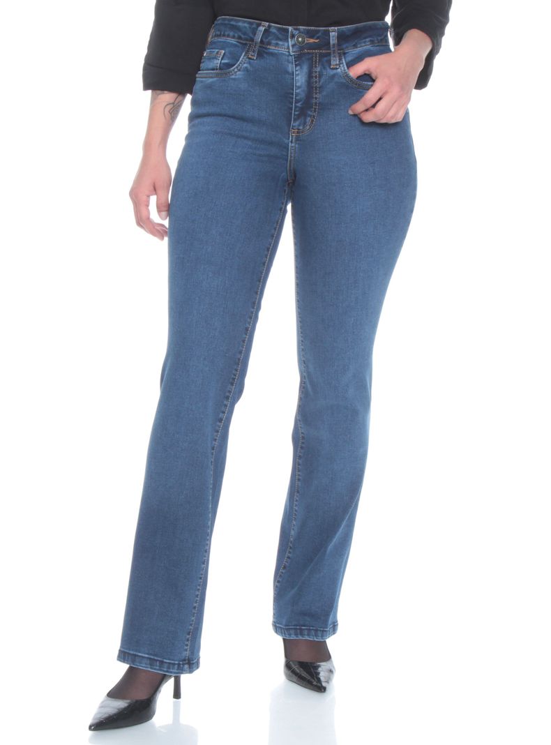 Jeans Boot Cut Tiro Alto Botón Push In Push Up-0