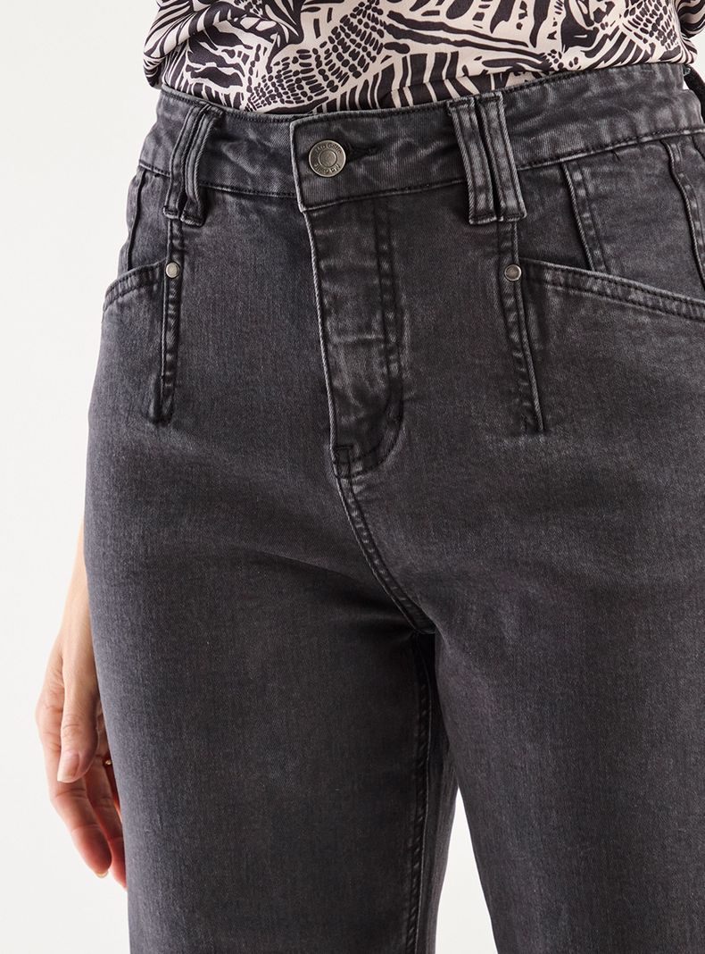 Jeans Liso de Tiro Alto Regular Fit-2