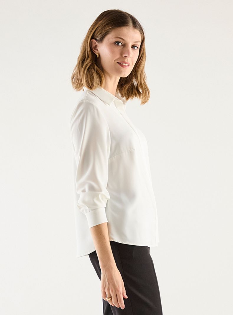 Blusa Lisa Manga Larga Estilo Regular-1