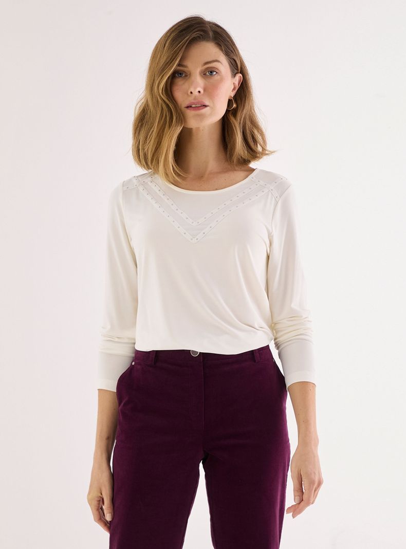Polera Lisa Mini Tachas V-0
