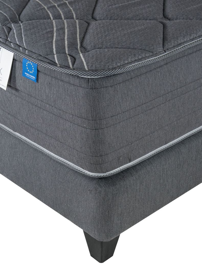 Cama Europea Black King 180 x 200 cm + Respaldo Modern Gráfito-3