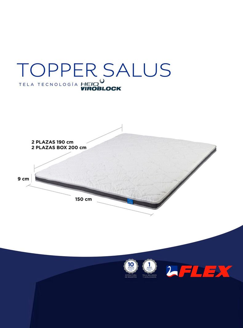 Topper Salus 2 Plazas 150 x 190 cm-4