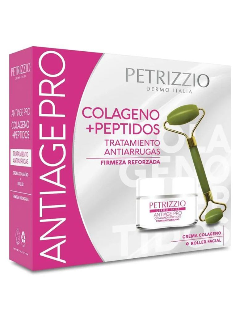 Set Crema Antiage Pro Colágeno Péptidos + Roller-1