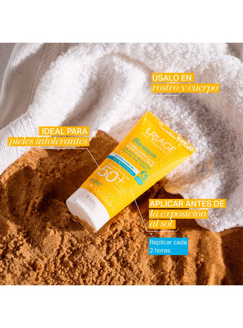 Protector Solar Bariésun Crema Hidratante SPF50+ Sin Perfume 50ml Uriage-2
