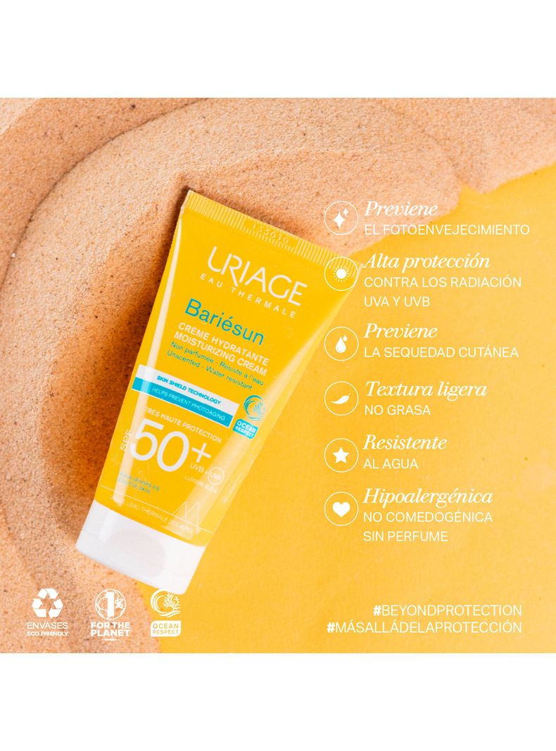 Protector Solar Bariésun Crema Hidratante SPF50+ Sin Perfume 50ml Uriage-3
