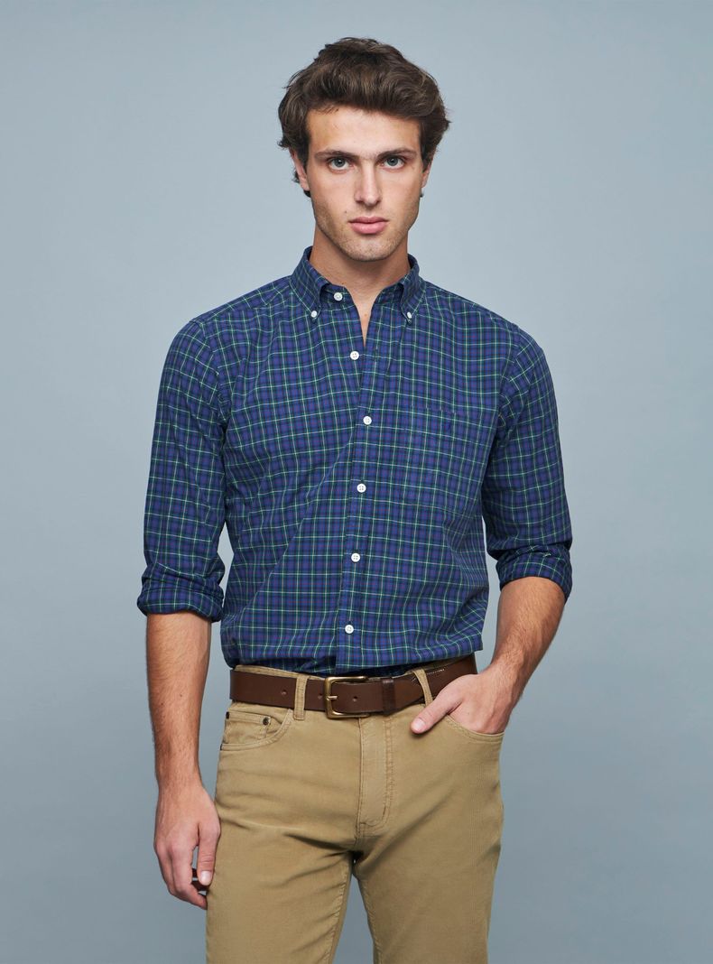 Camisa Estampada Cuadros Casual-0