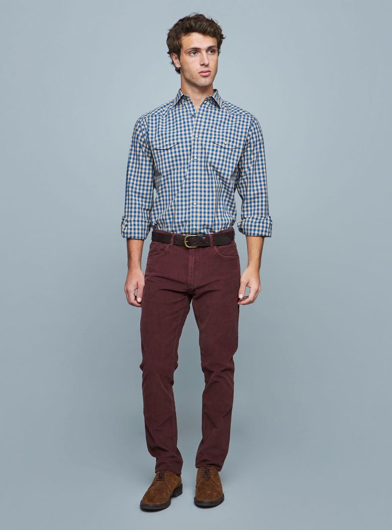 Camisa Bolsillos Frontales Casual-2