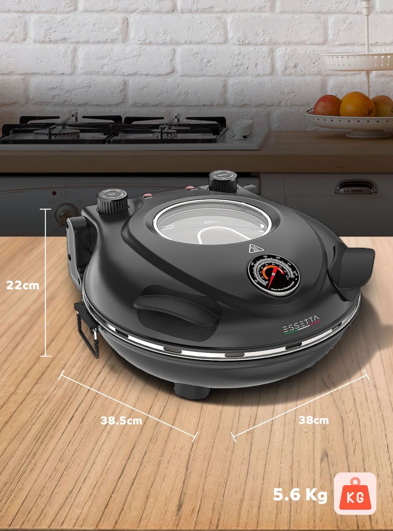 Horno Eléctrico para Pizza 1400W con Visor EK-001-1