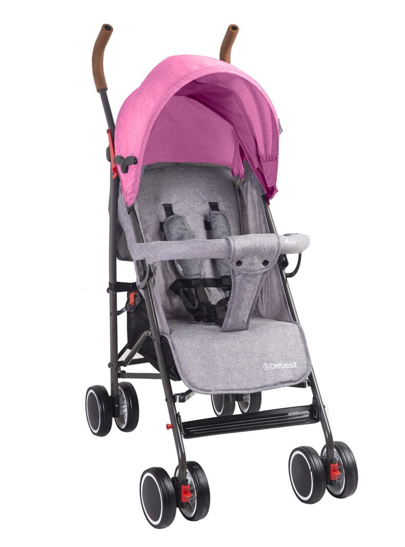 Coche Paragua Clap Melange Rosado Bebesit-0