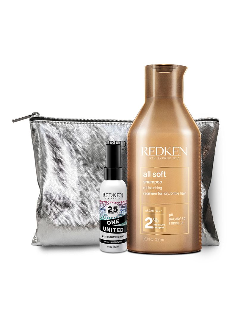 Set Shampoo All Soft 300ml + One United 30ml + Cosmetiquero-0
