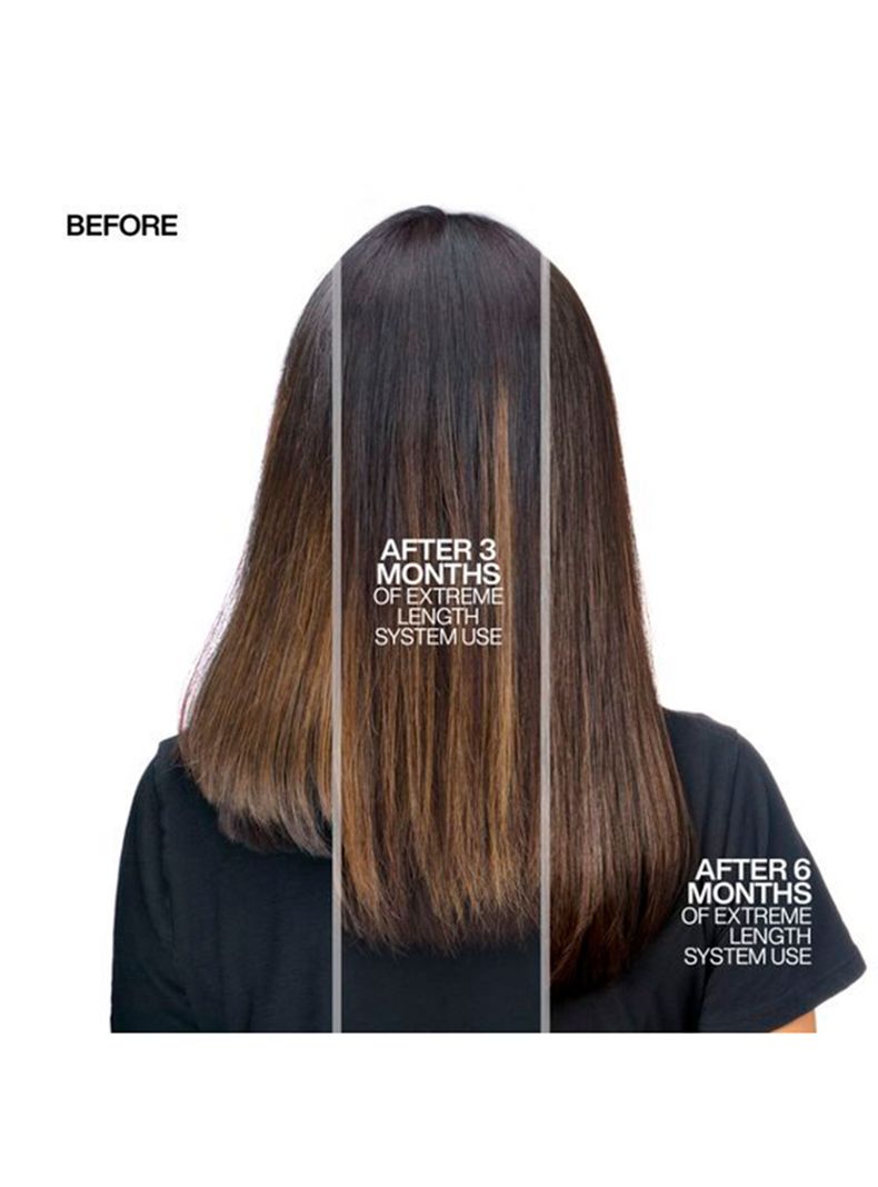 Set Fortalecedor de Largos Cabello Quebradizo Shampoo Extreme Length 300ml + One United 30ml Redken-3