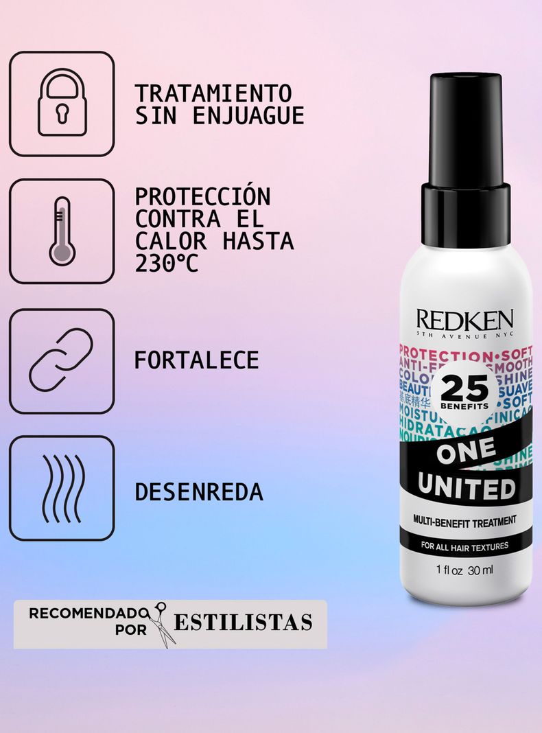 Set Fortalecedor de Largos Cabello Quebradizo Shampoo Extreme Length 300ml + One United 30ml Redken-4