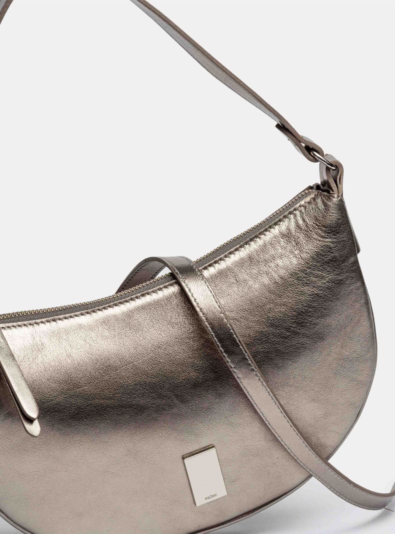 Cartera al Hombro Lua en Cuero Graneado Metalizado-2