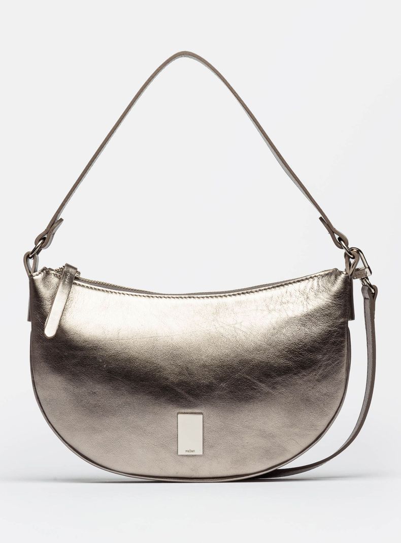 Cartera al Hombro Lua en Cuero Graneado Metalizado-0