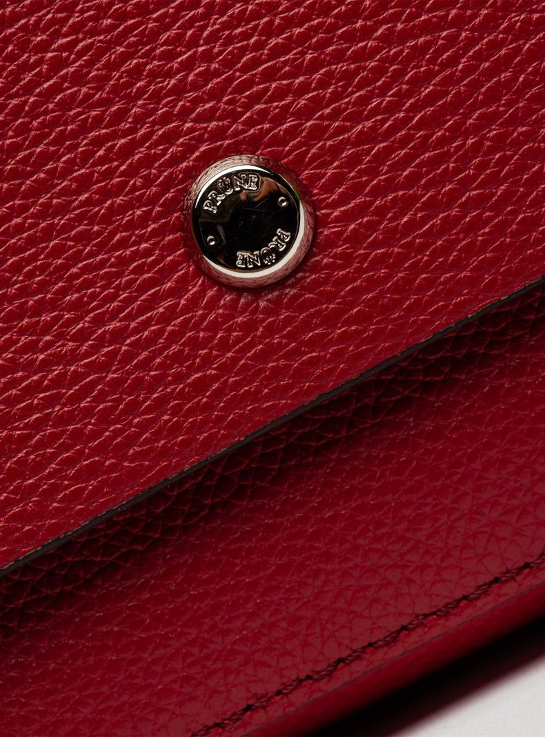 Bandolera Menorca en Cuero Graneado Rojo-3