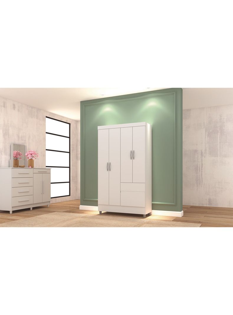 Clóset Ideal 4 Puertas 2 Cajones Blanco-3