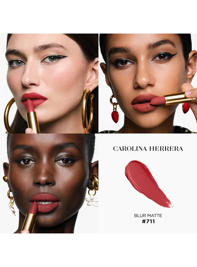 Fabulous Kiss Lipstick Blur Matte Carolina Herrera 711 Brick City Rouge 3.5g-2