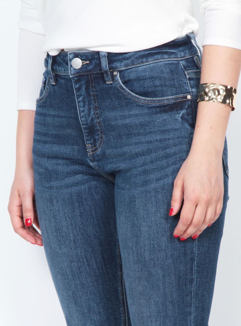 Jeans Recto Tiro Alto con Botón Regular Fit-2