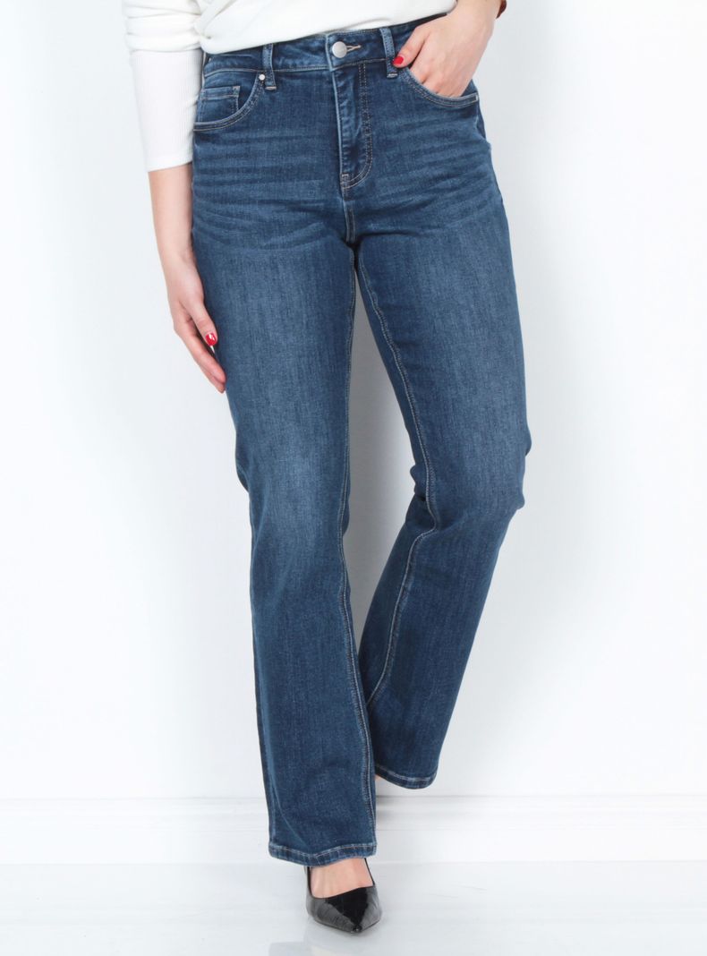 Jeans Recto Tiro Alto con Botón Regular Fit-0