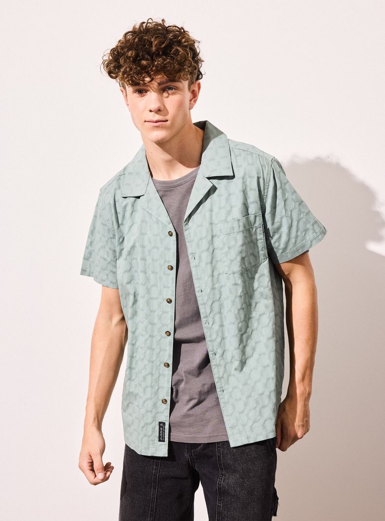 Camisa Tela Diseño Jacquard MC