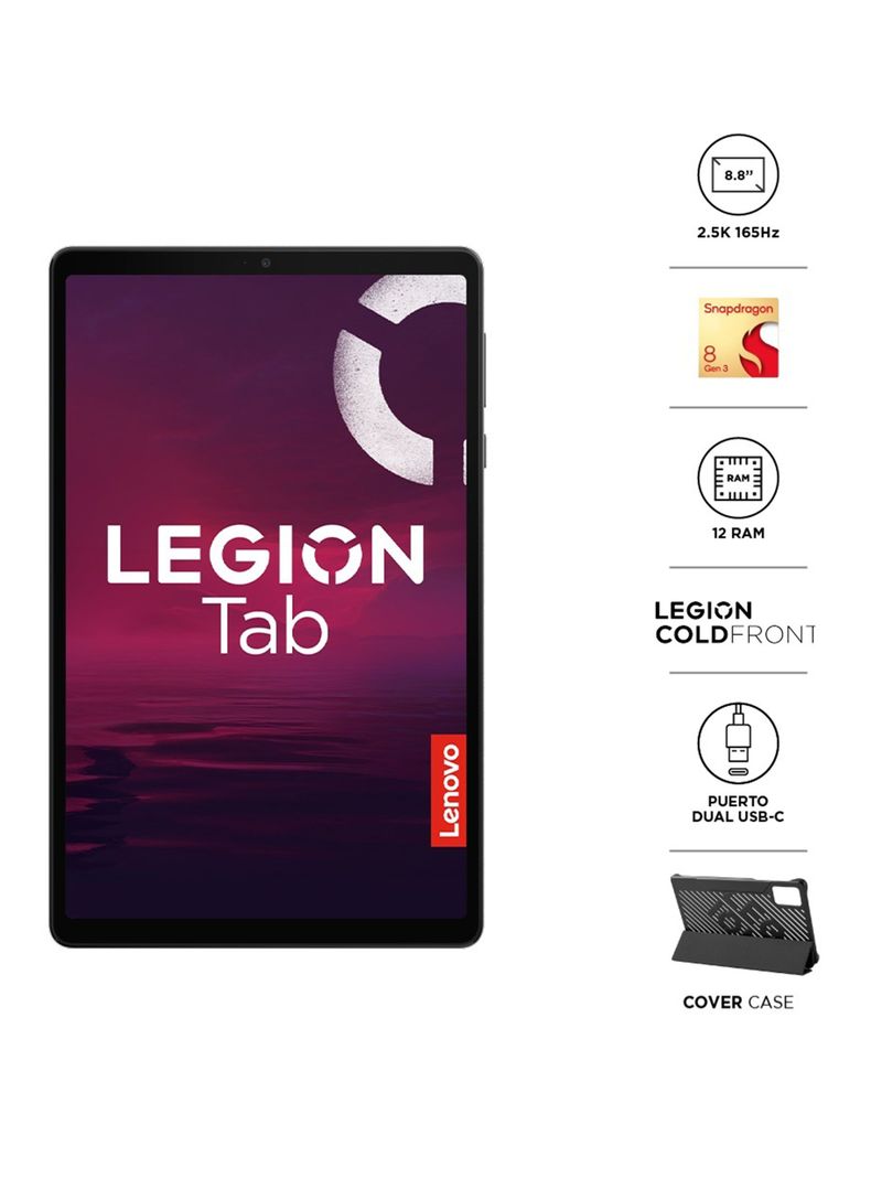 Tablet Legion Tab QC SD 8 Gen 3 12G/256G 8.8" 2.5K 165Hz + Folio Case + Glass Film-2