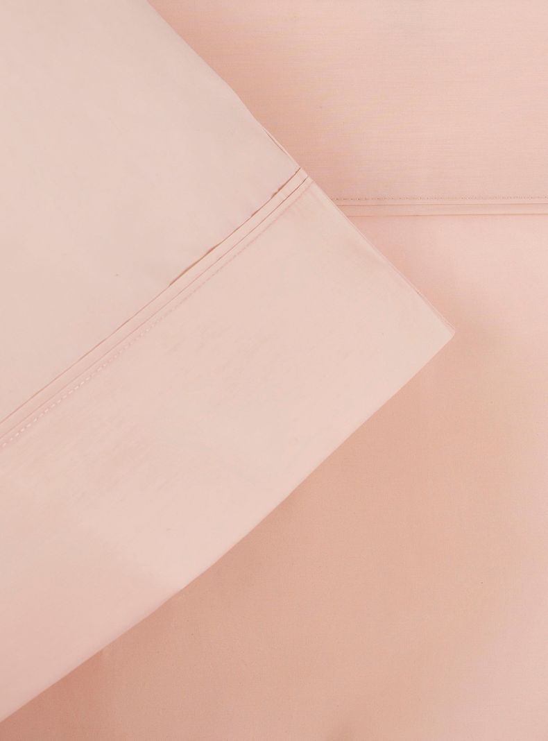 Sábana Lisa Rosado Pastel 220 Hilos 1.5 Plazas-1