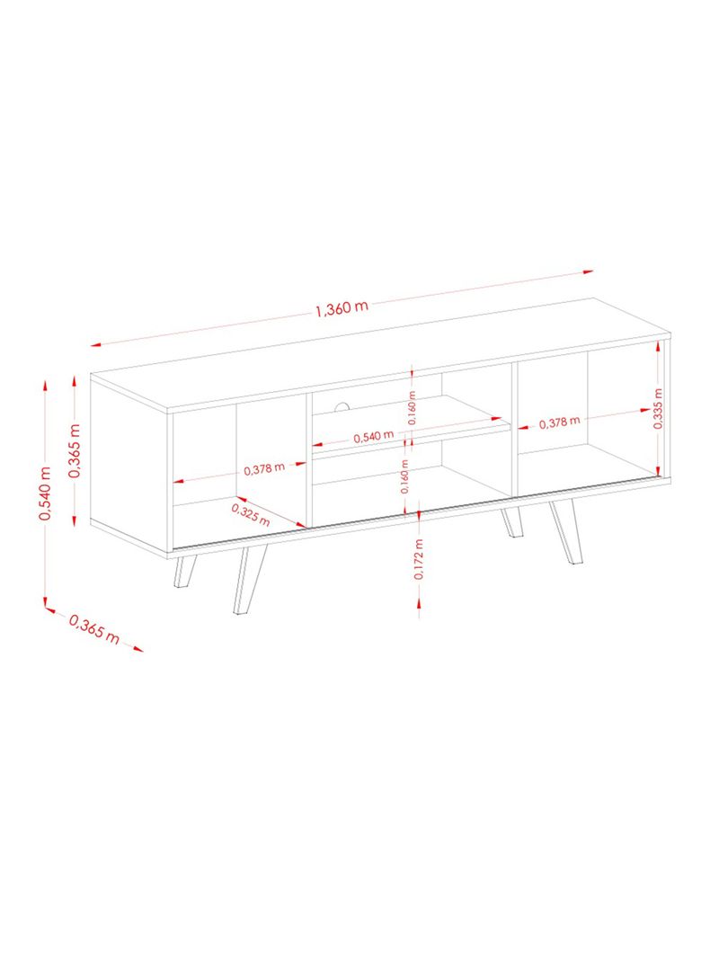 Rack TV 50" Lisboa Calacata Off White-1