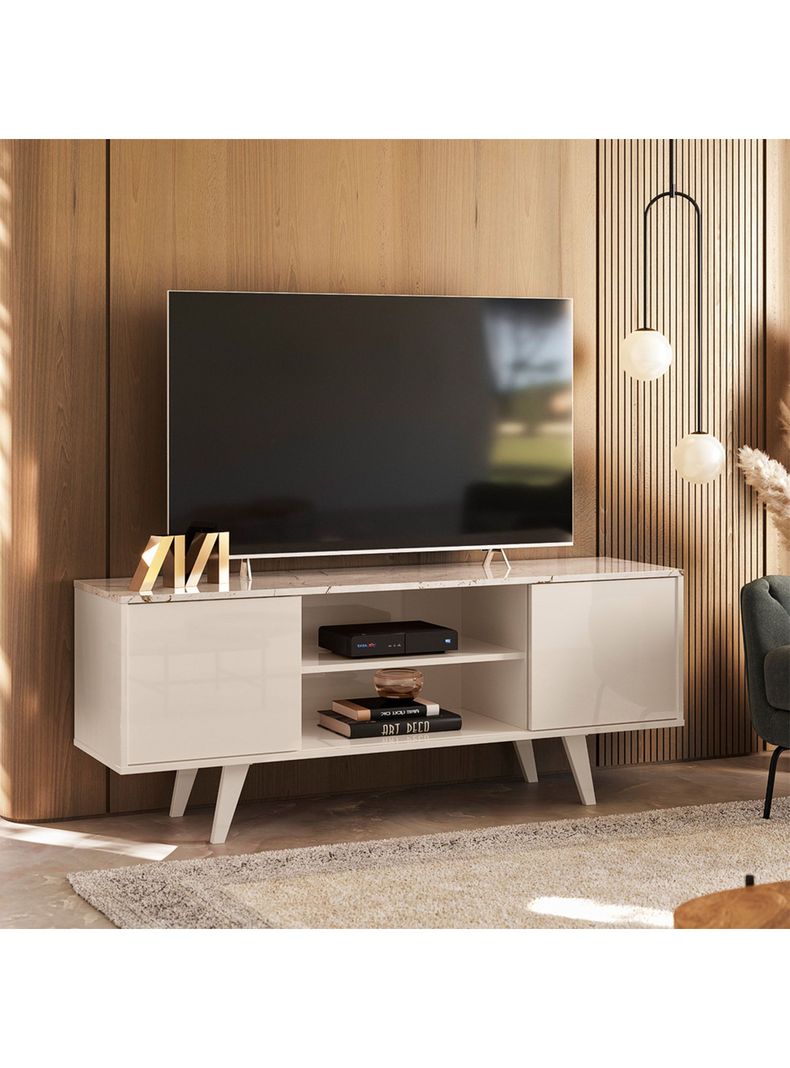 Rack TV 50" Lisboa Calacata Off White-2