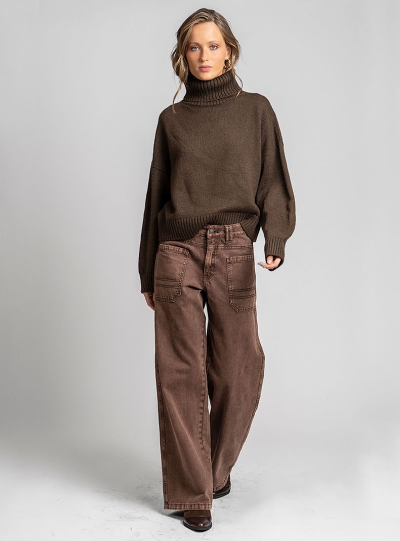 Jeans Tali Wide Leg Café-3