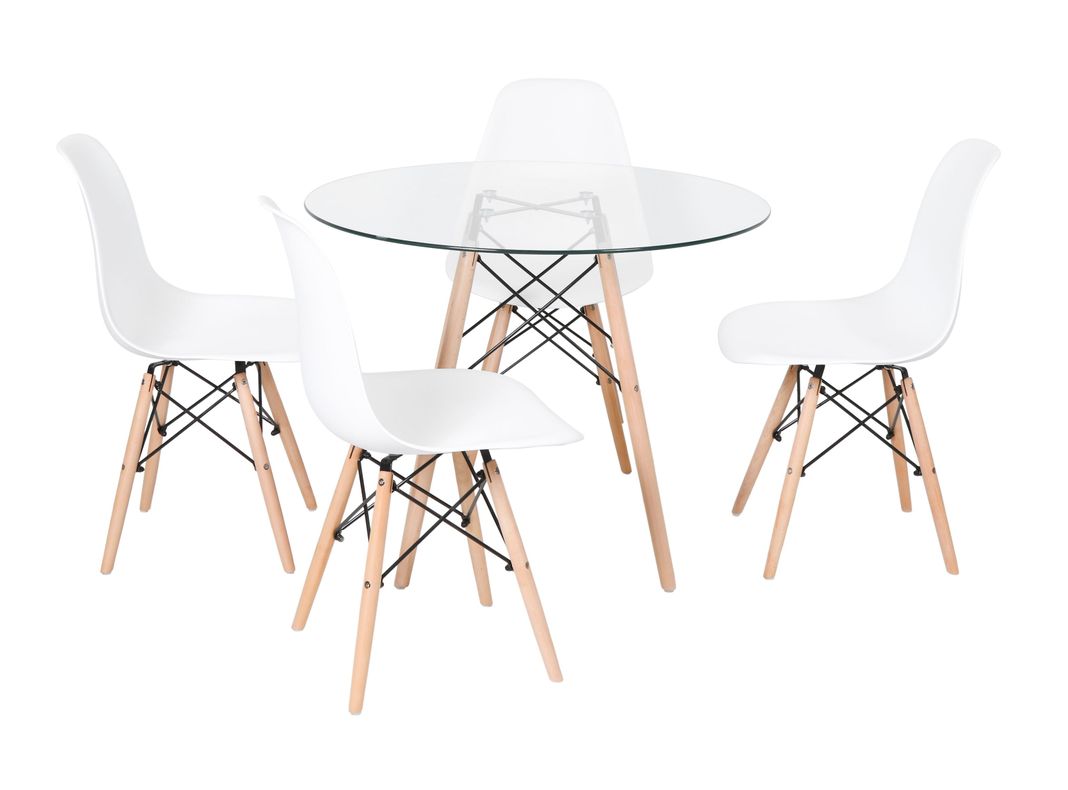 Juego de Comedor Aste Vidrio + 4 Sillas Attimo-1