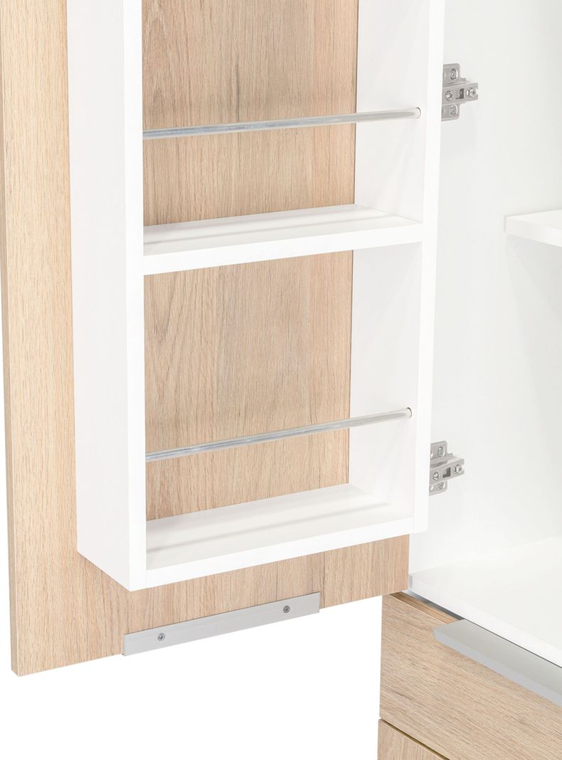 Despensa Cocina Melia 2 Puertas 1 Cajón Rovere Blanco-4