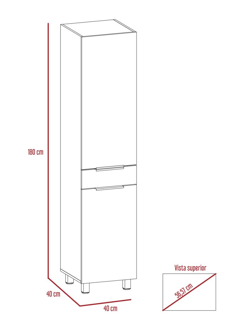 Despensa Cocina Melia 2 Puertas 1 Cajón Rovere Blanco-1