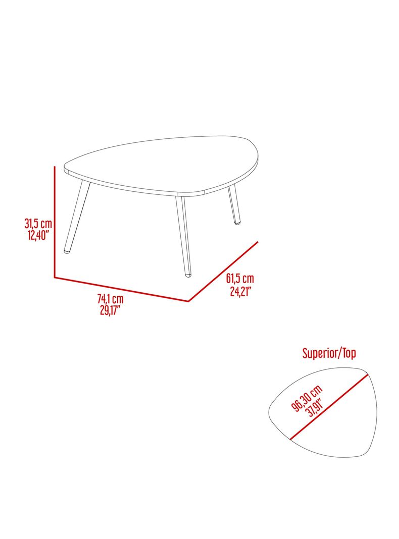 Mesa de Centro Baja Narvik 61.5x74.1 cm Blanco-1