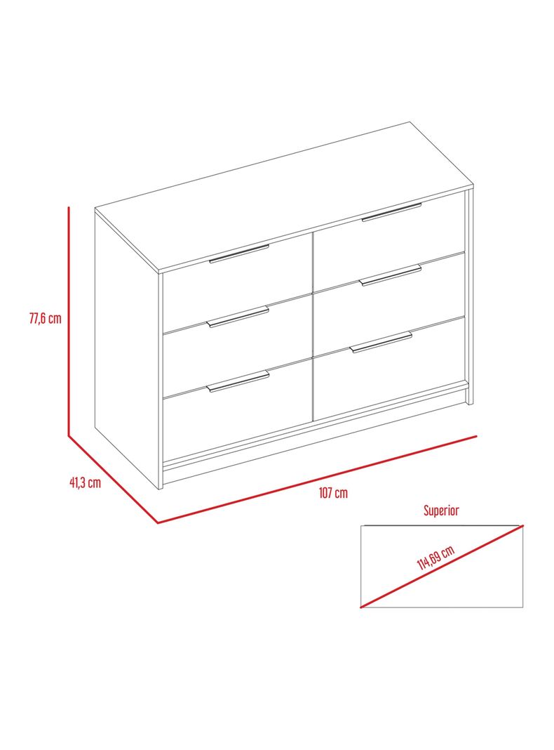 Cómoda Kaia 4 Cajones 2 Puertas Miel Blanco-1
