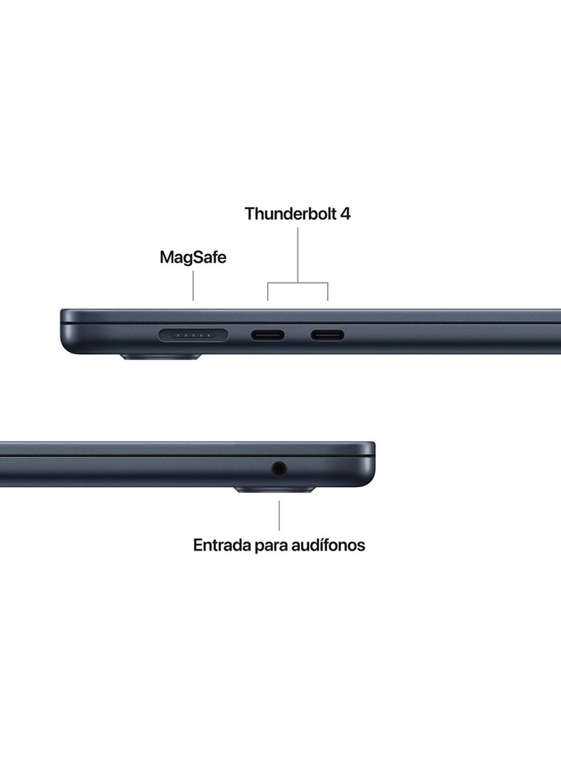 MacBook Air 15.3" Chip M4 CPU 10 Núcleos GPU 10 Núcleos 16GB RAM 512GB SSD Medianoche-4