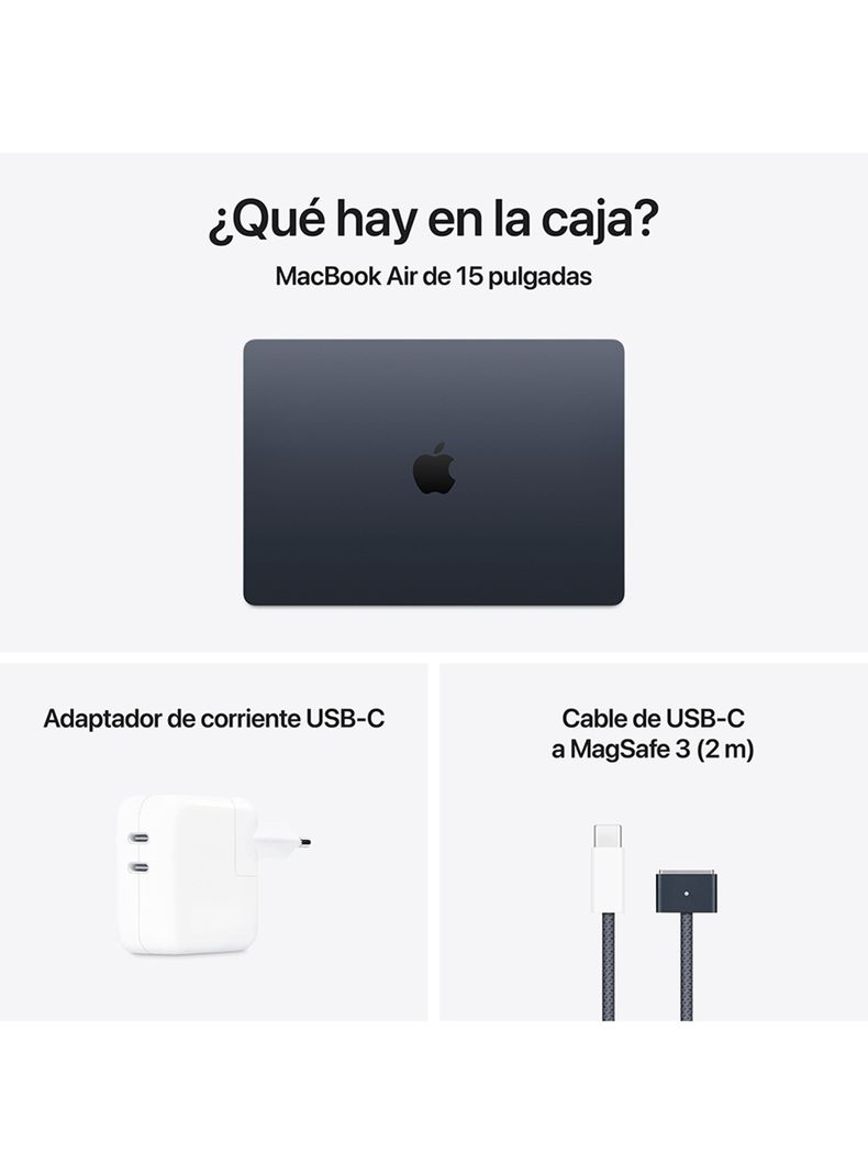 MacBook Air 15.3" Chip M4 CPU 10 Núcleos GPU 10 Núcleos 16GB RAM 512GB SSD Medianoche-2