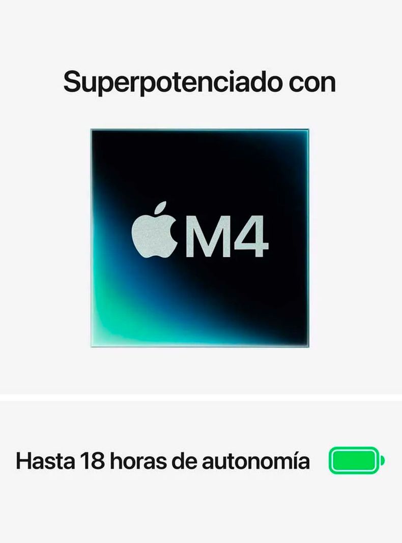 MacBook Air 13.6" Chip M4 CPU 10 Núcleos GPU 8 Núcleos 16GB RAM 256GB SSD Sky Blue-7