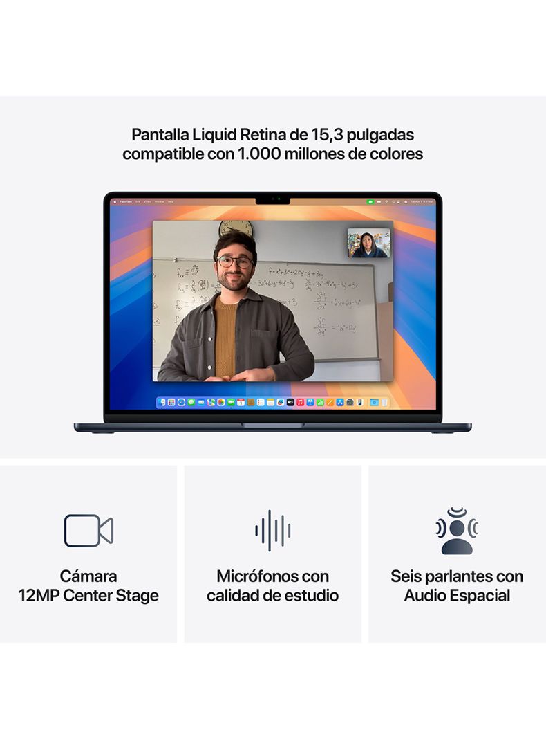 MacBook Air 15.3" Chip M4 CPU 10 Núcleos GPU 8 Núcleos 16GB RAM 256GB SSD Starligth-6