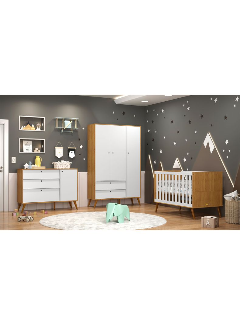 Cómoda Gold Puerta Miel Blanco-4