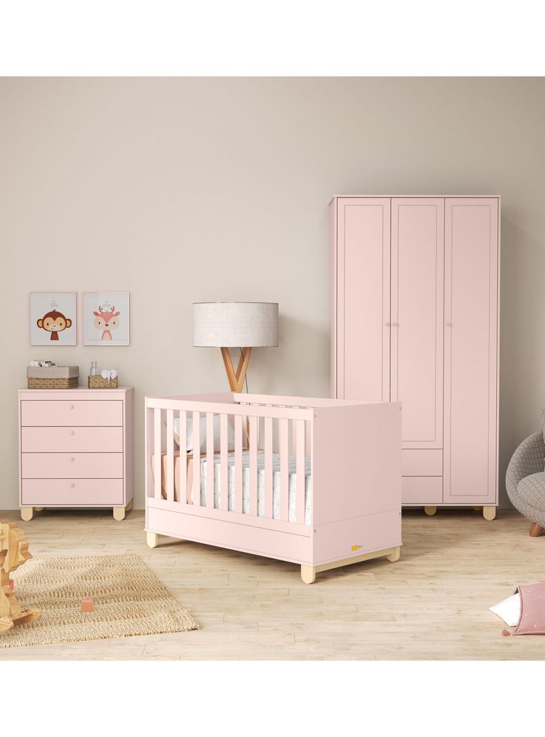 Cuna Madera New Zupi Rosada-5