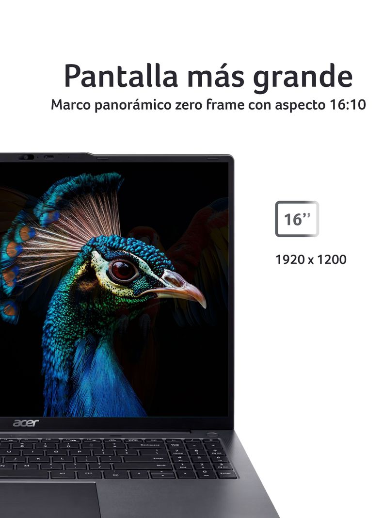 Notebook Aspire Lite AL16-31P-36HW-1 Intel Core i3 8 Núcleos 16GB RAM 512GB SSD 16" WUXGA-3