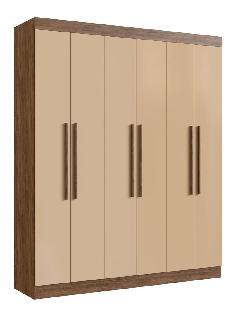 Clóset New York 6 Puertas 2 Cajones Castaño Beige