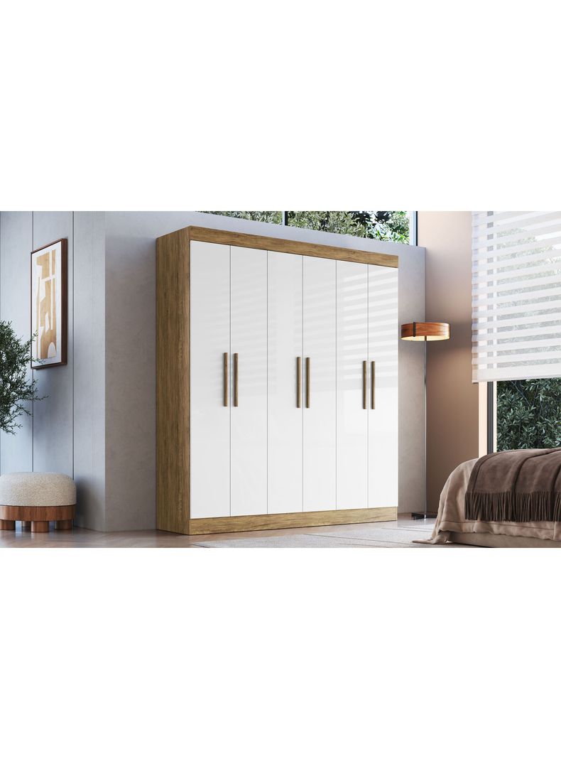 Clóset New Xangai 6 Puertas 2 Cajones Nuez Beige-4